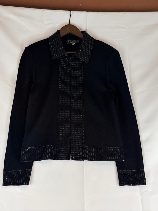 ST JOHN EVENING Women’s Size 10 Sweater Cardigan VINTAGE Embellished Made in USA - Picture 2 of 16